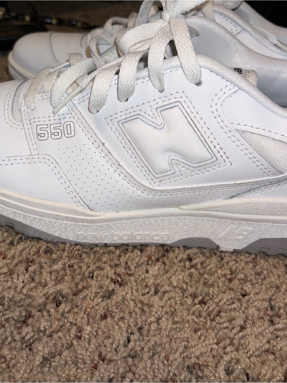New Balance 550 White Leather Sneakers